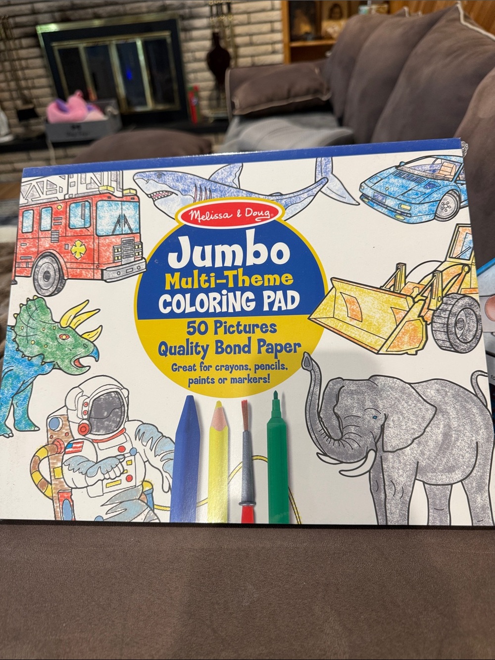 Melissa & Doug Jumbo Multi-Theme Coloring Pad - Blue, Yellow